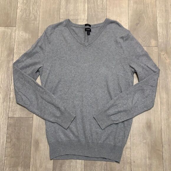 Mens J. Crew Cashmere Cotton Blend V-Neck Slim Fit Sweater - Picture 1 of 6